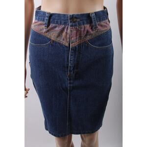 Southwestern Jean Skirt, Levi Skirt, Jeans, Blue, Pockets, Patterns, Zipper